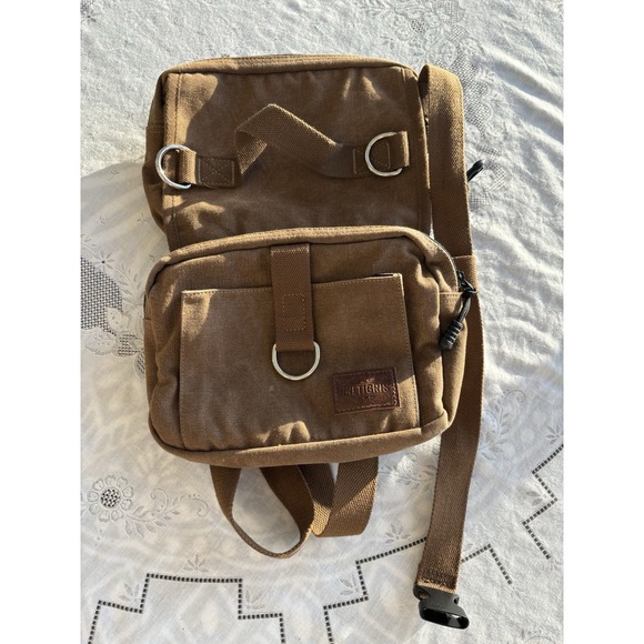 One Tigris Dog M / L‎ Backpack Harness Vest with Saddlebag Pouches Brown Canvas - Picture 5 of 14